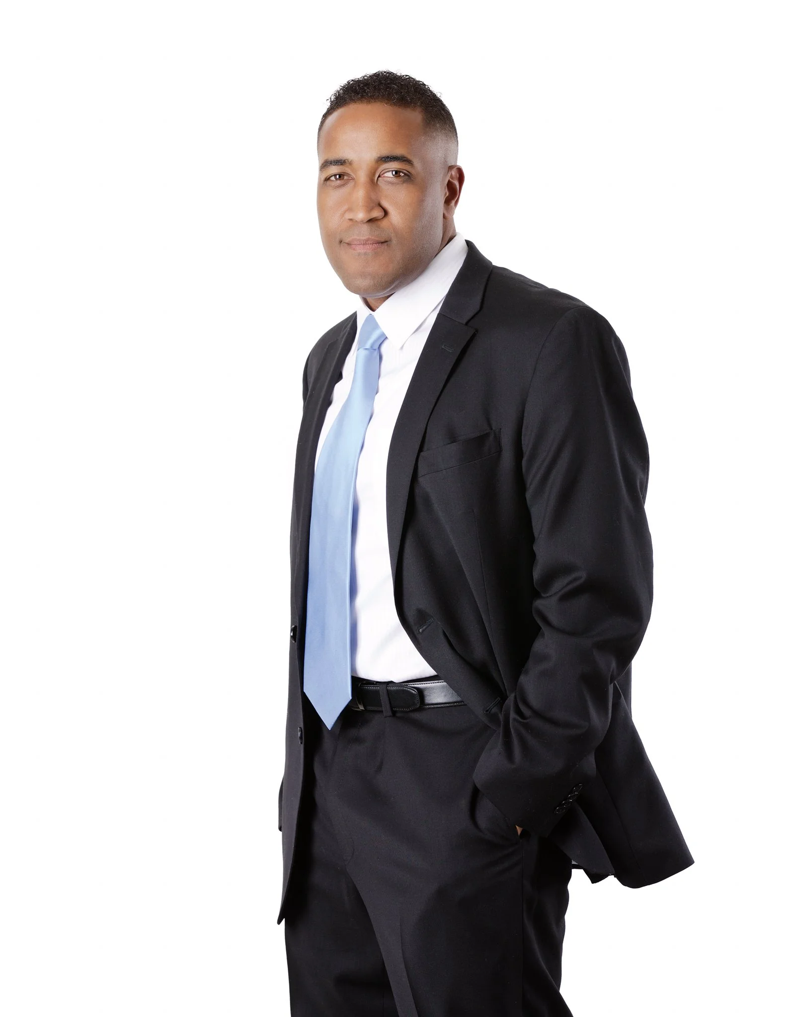 male executive suit tie white background denver