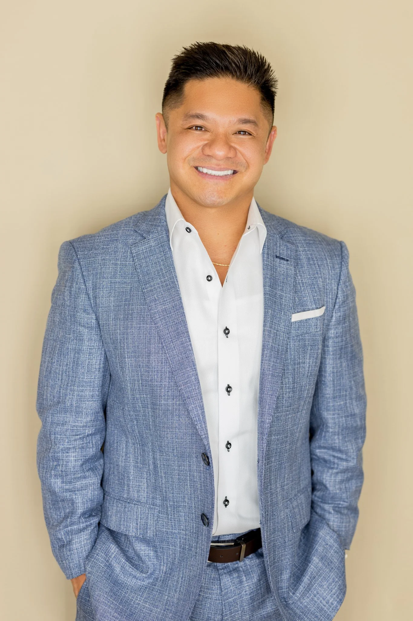 male stand business casual neutral background entrepreneur denver