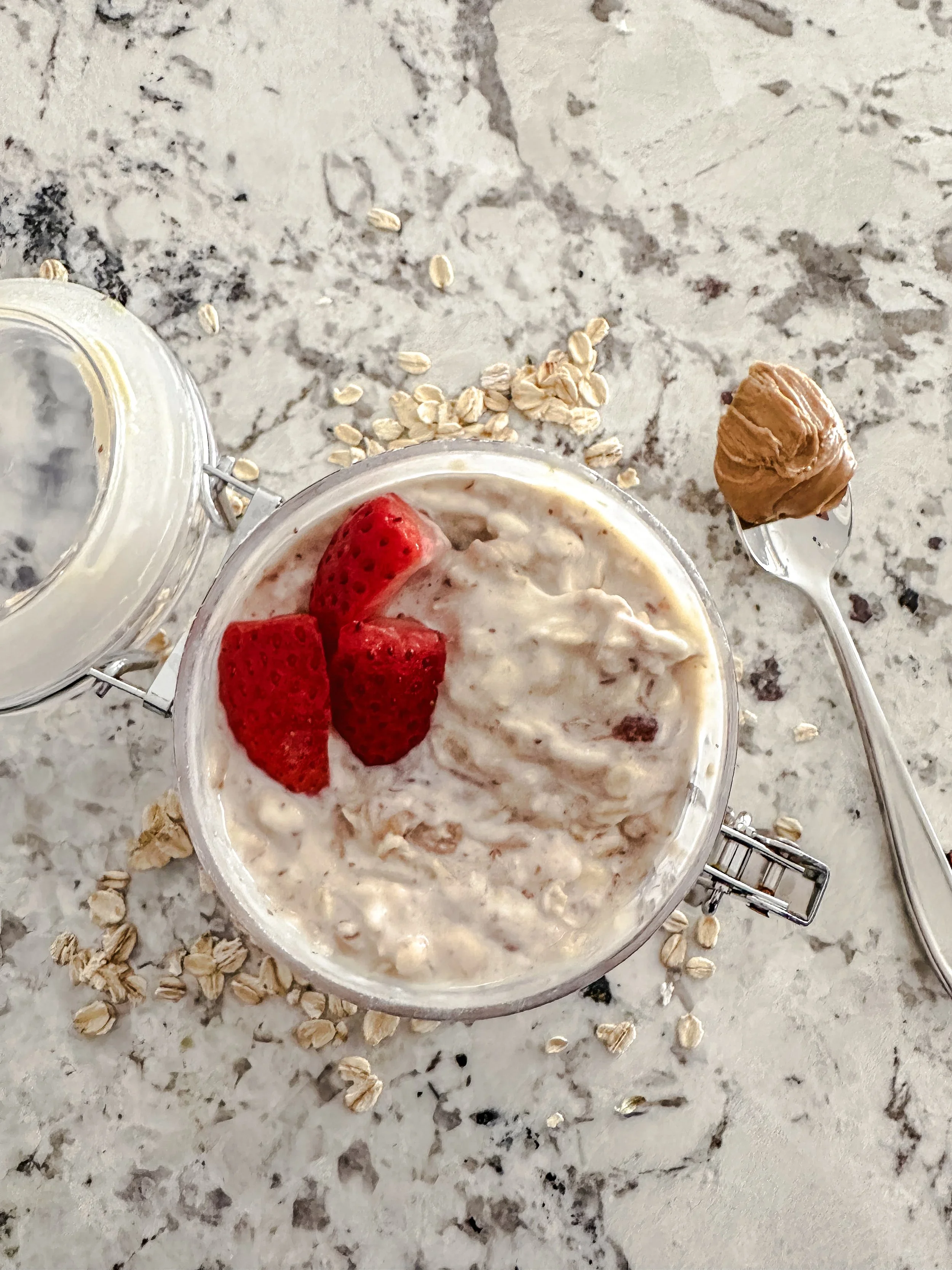 Peanut Butter and Jelly Overnight Oats