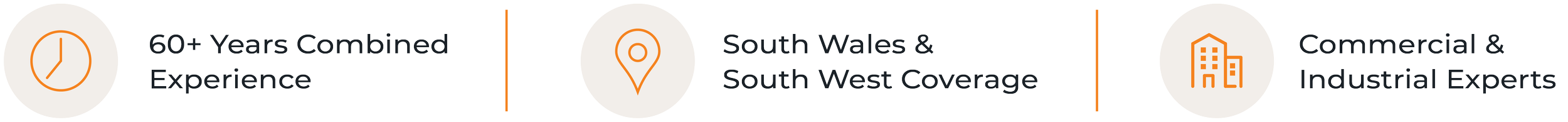 Graphic highlighting TERM’s combined industry experience, South Wales and South West coverage area, and commercial and industrial repair and maintenance expertise. Made by Claire Pettifer