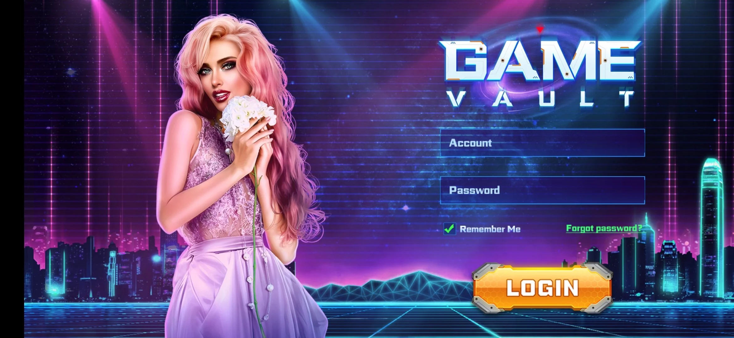 Game Vault Login Screen