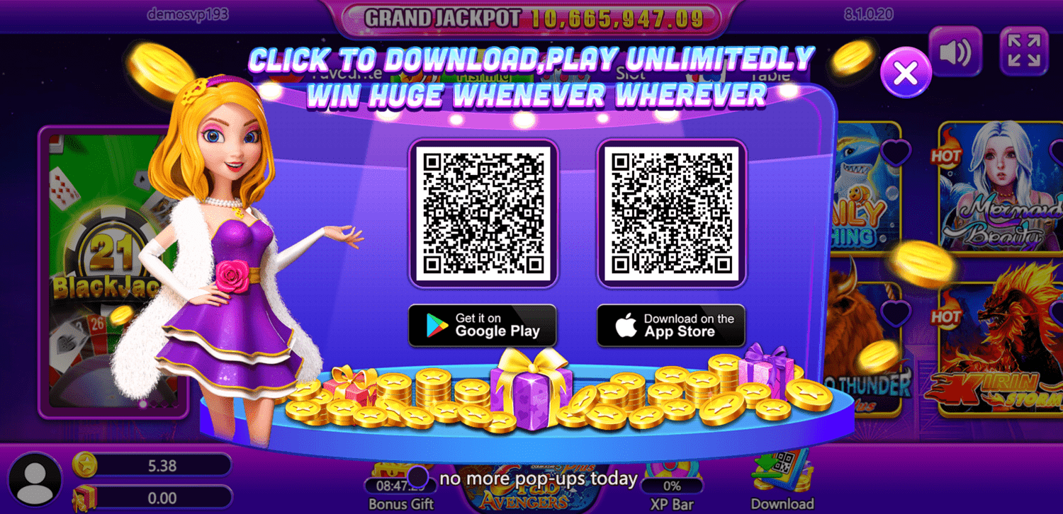 Vblink - Promotion screen