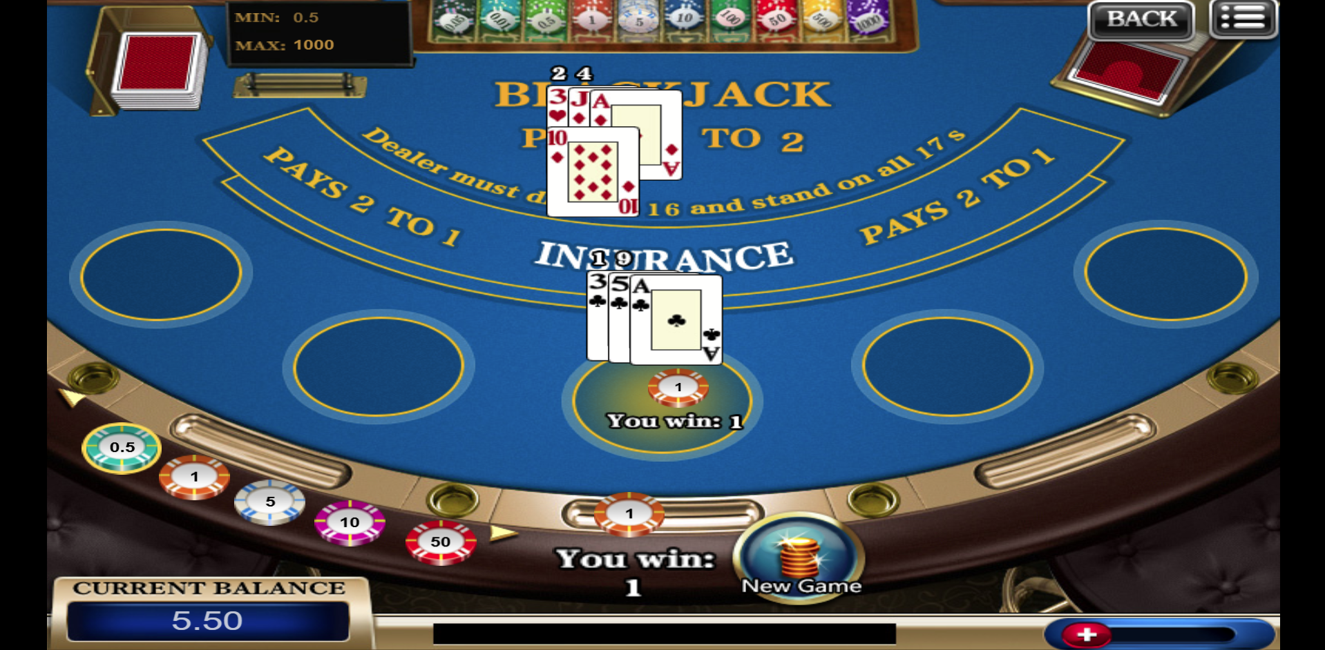 Vblink BlackJack | Table Game