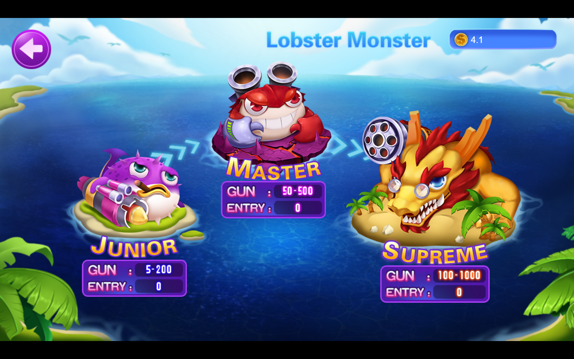 Golden Treasure - Lobster Monster Game Lobby