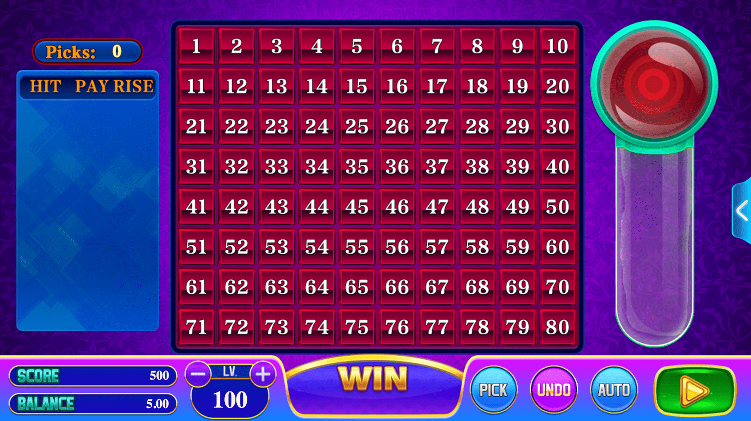 Egame - Keno - table game