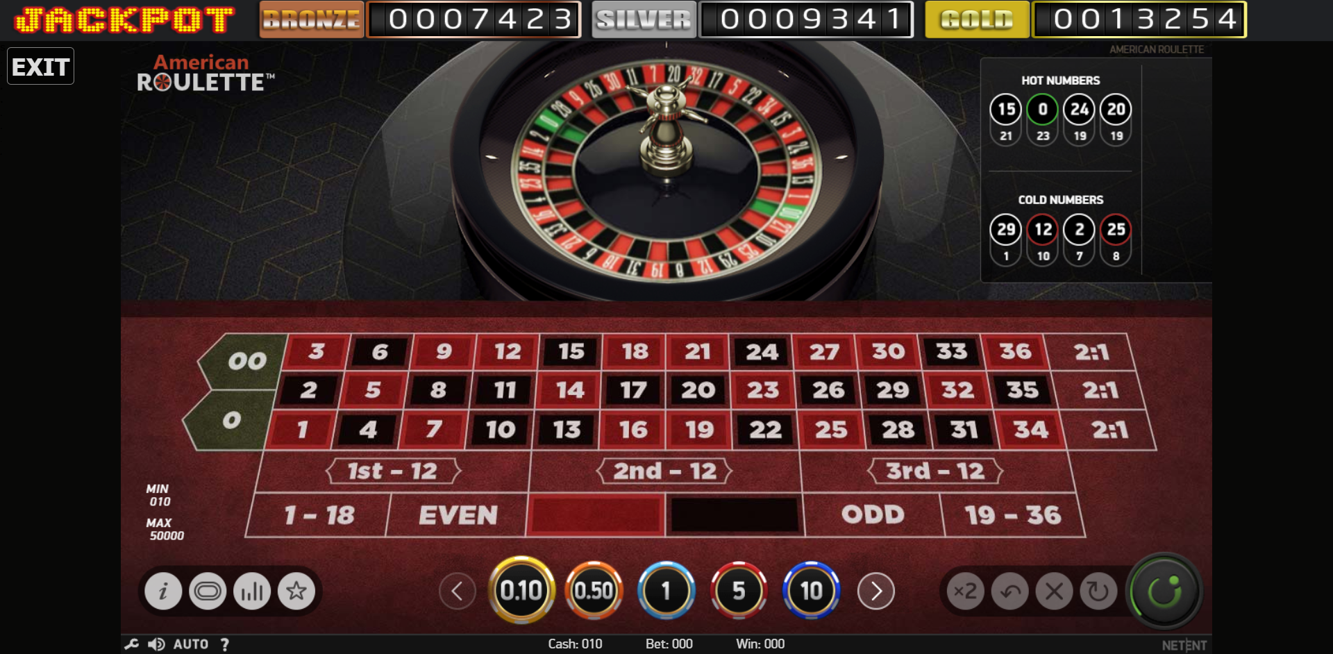 Vegas x - American Roulette - table game