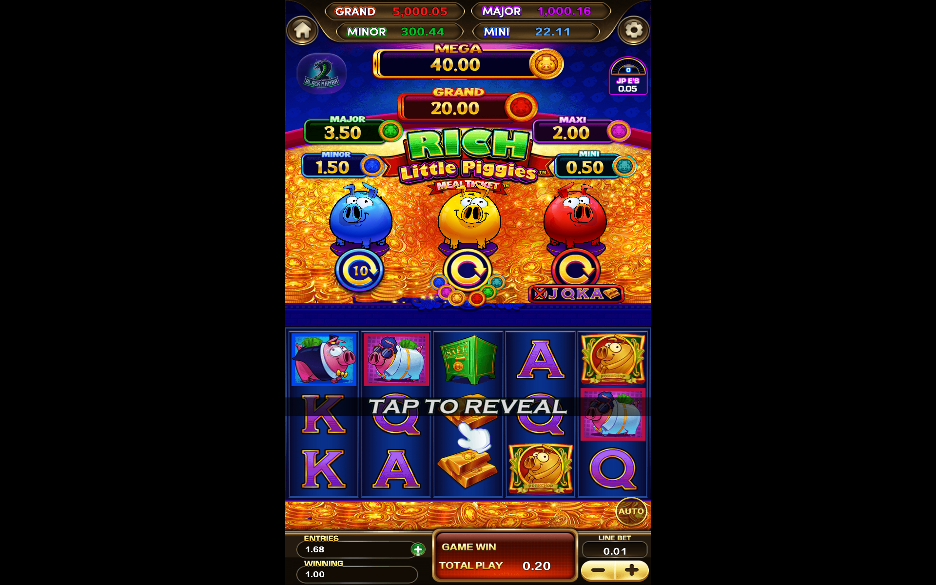 Black Mamba Slot Game - Rich Little Piggies