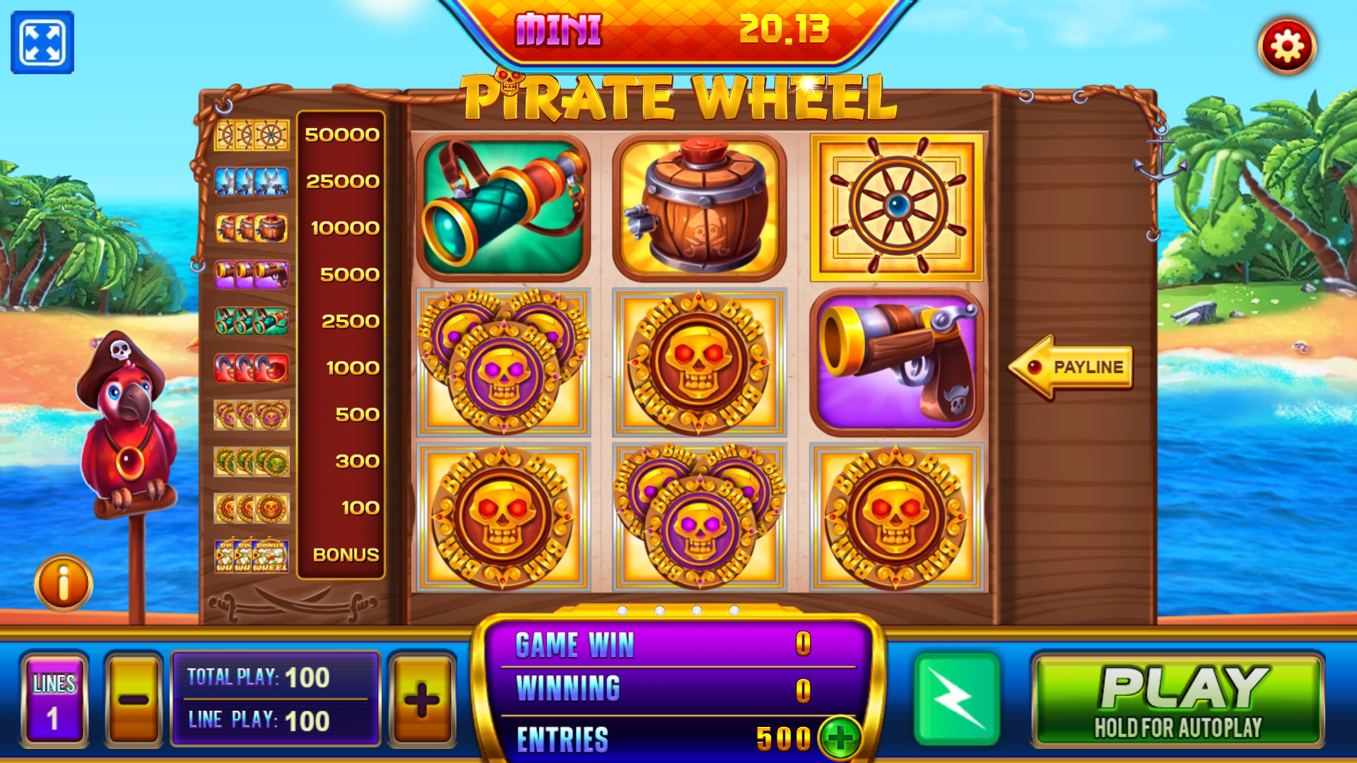 Easy Street - Pirate Wheel nudge - skill game