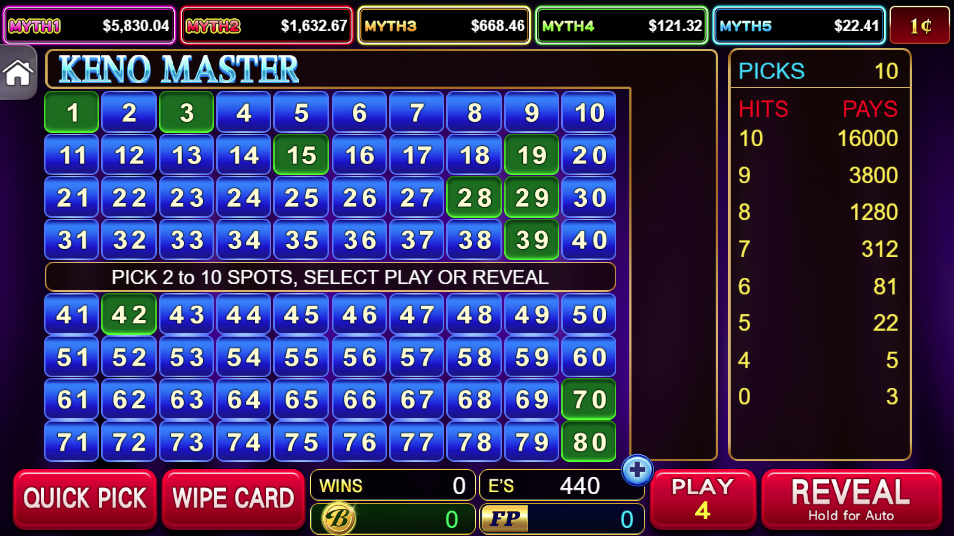 Fortune to Go- Keno Master- Table Game