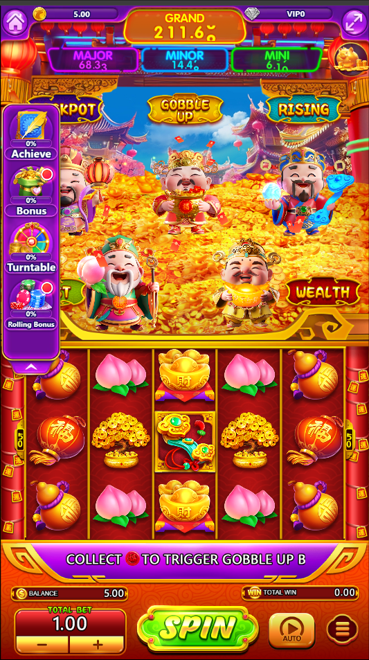 Glamour Spin - Five Blessings Arrive - slot game 