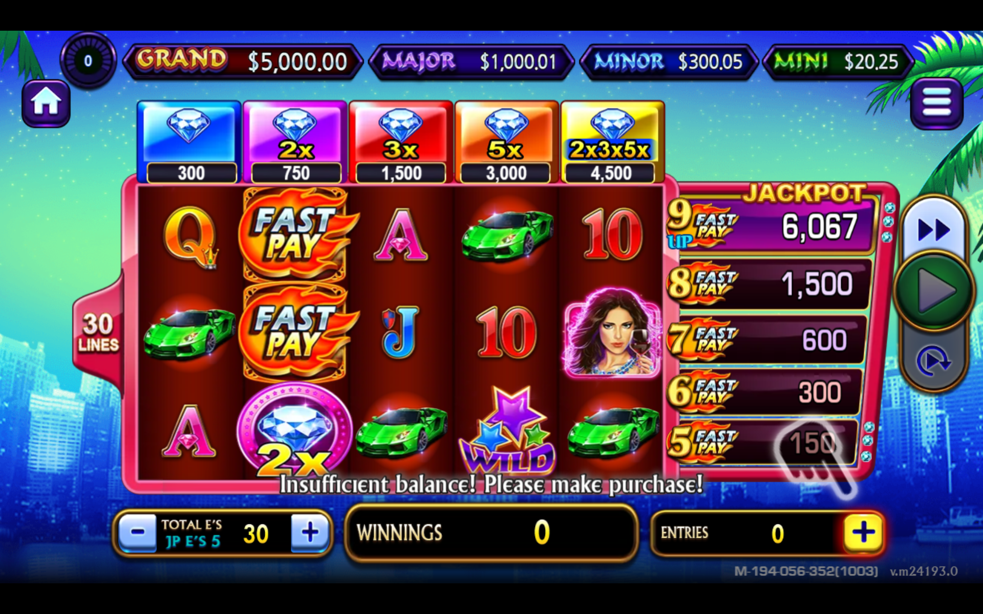 Magic City Diamond Billionaire Slot Game