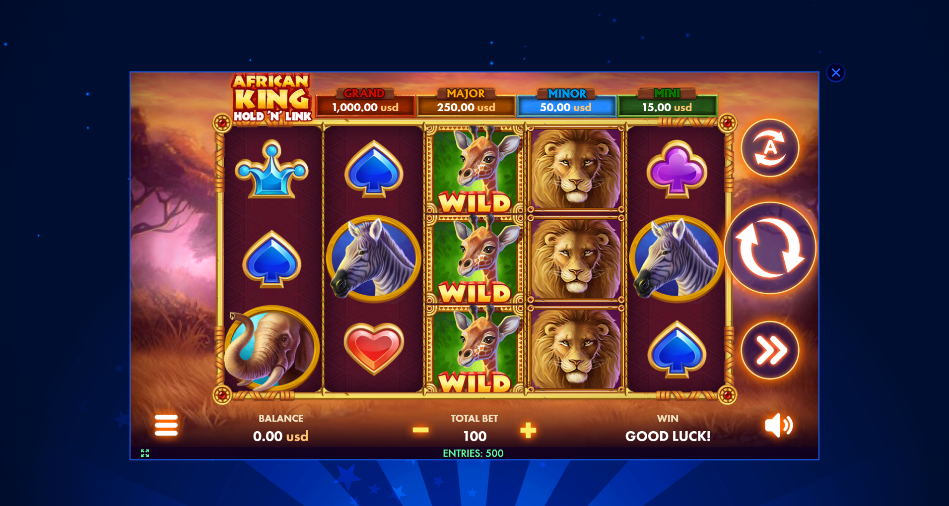 Planet Riches African King- Slot Game