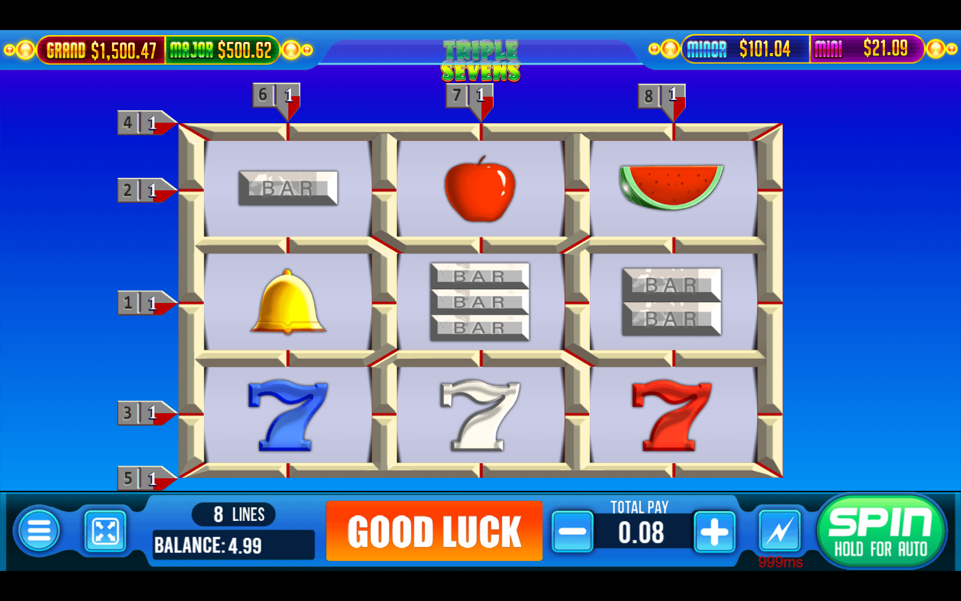 Milk Way Triple Sevens - Slot Game