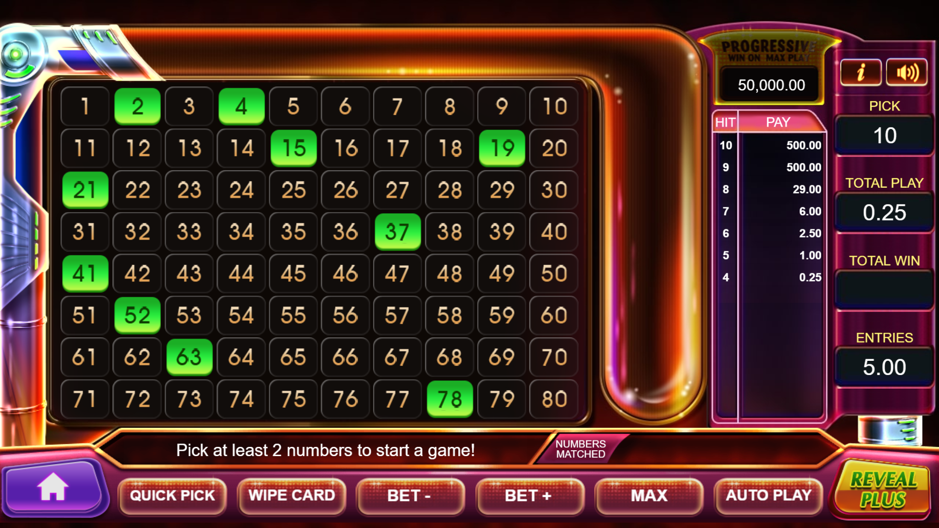 Yolo - hot shot keno - table game