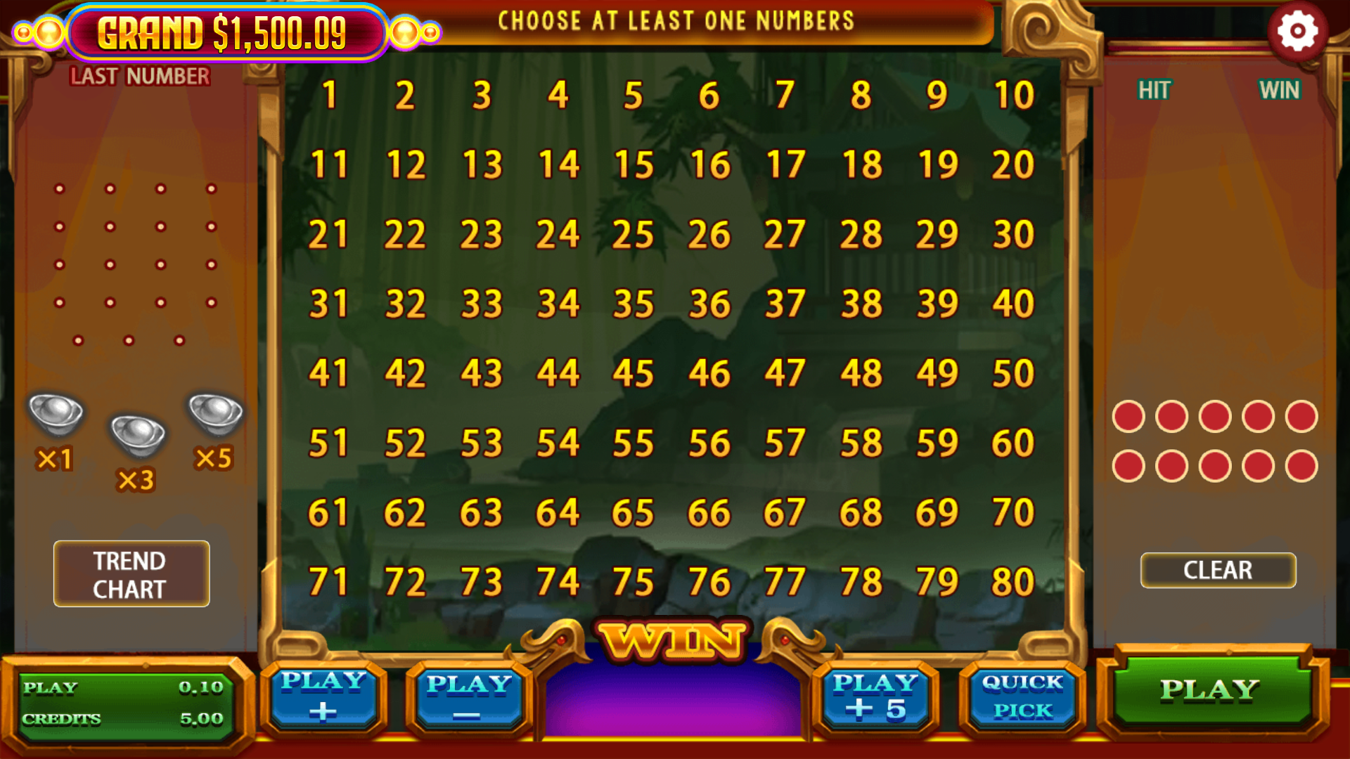 Moolah - Lucky Keno - table game
