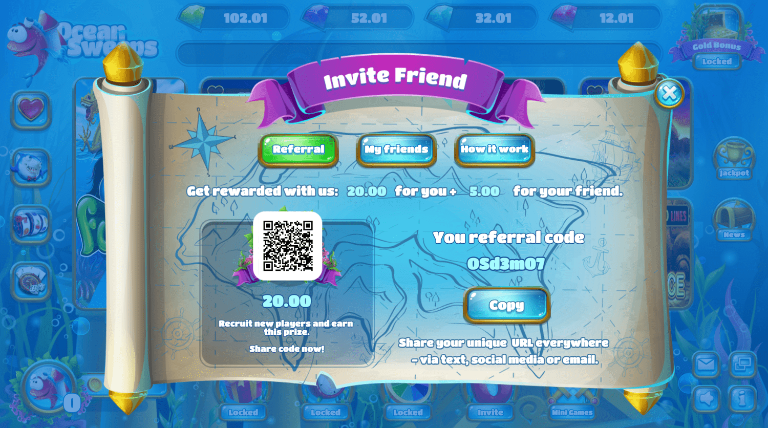 Ocean Sweeps Promotion Screen