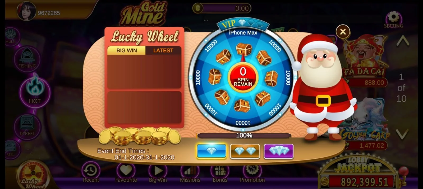 Gold Mine Lucky Wheel