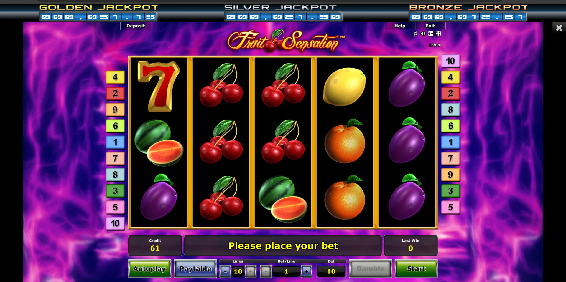 Skillmine - Fruit sensation - slot game