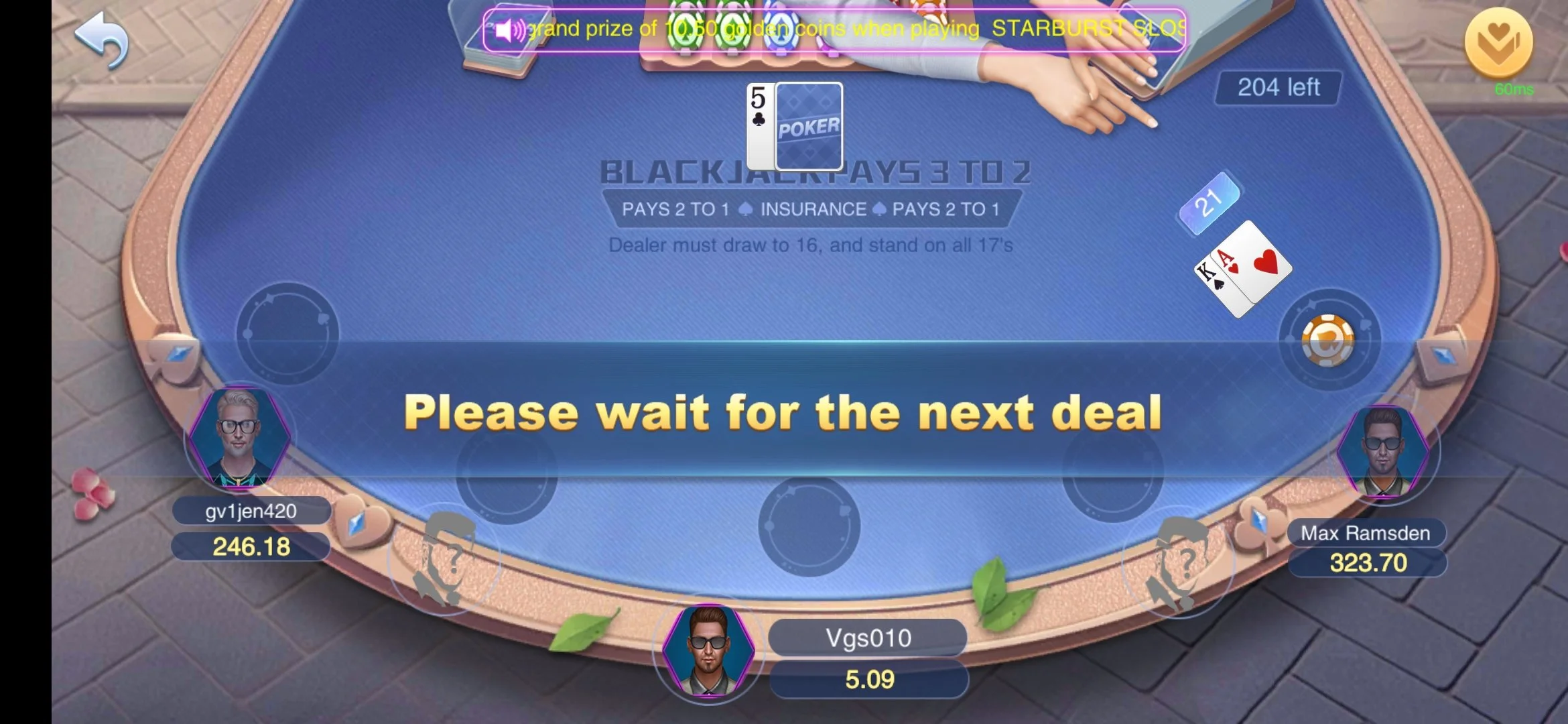 Vegas Sweeps Black Jack Keno