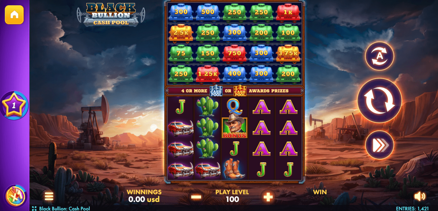 Thunder 7 - Black Bullion Cash Pool - Slot game