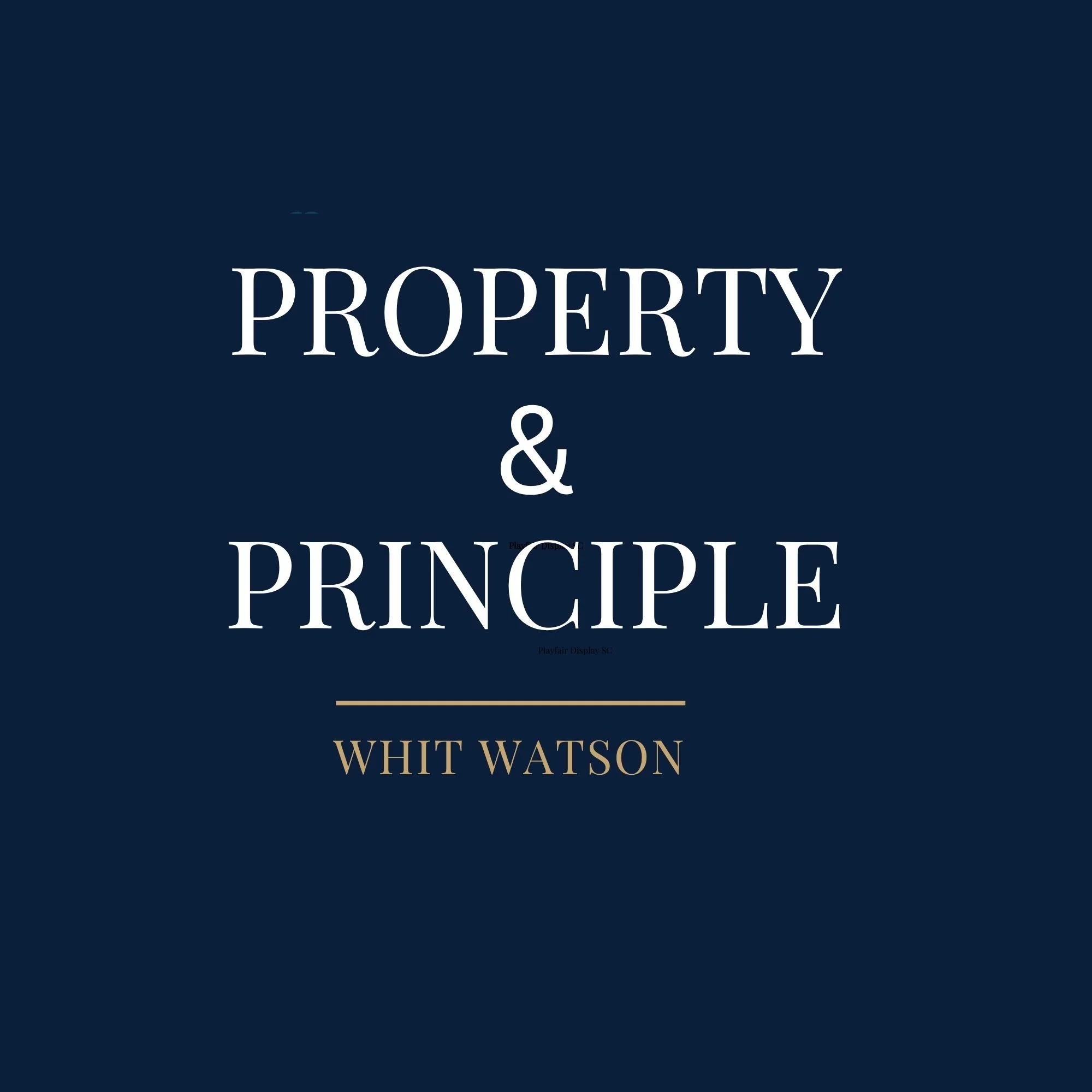 Book cover titled 'The Property & Prince' by Whit Watson with a dark blue background and white text.