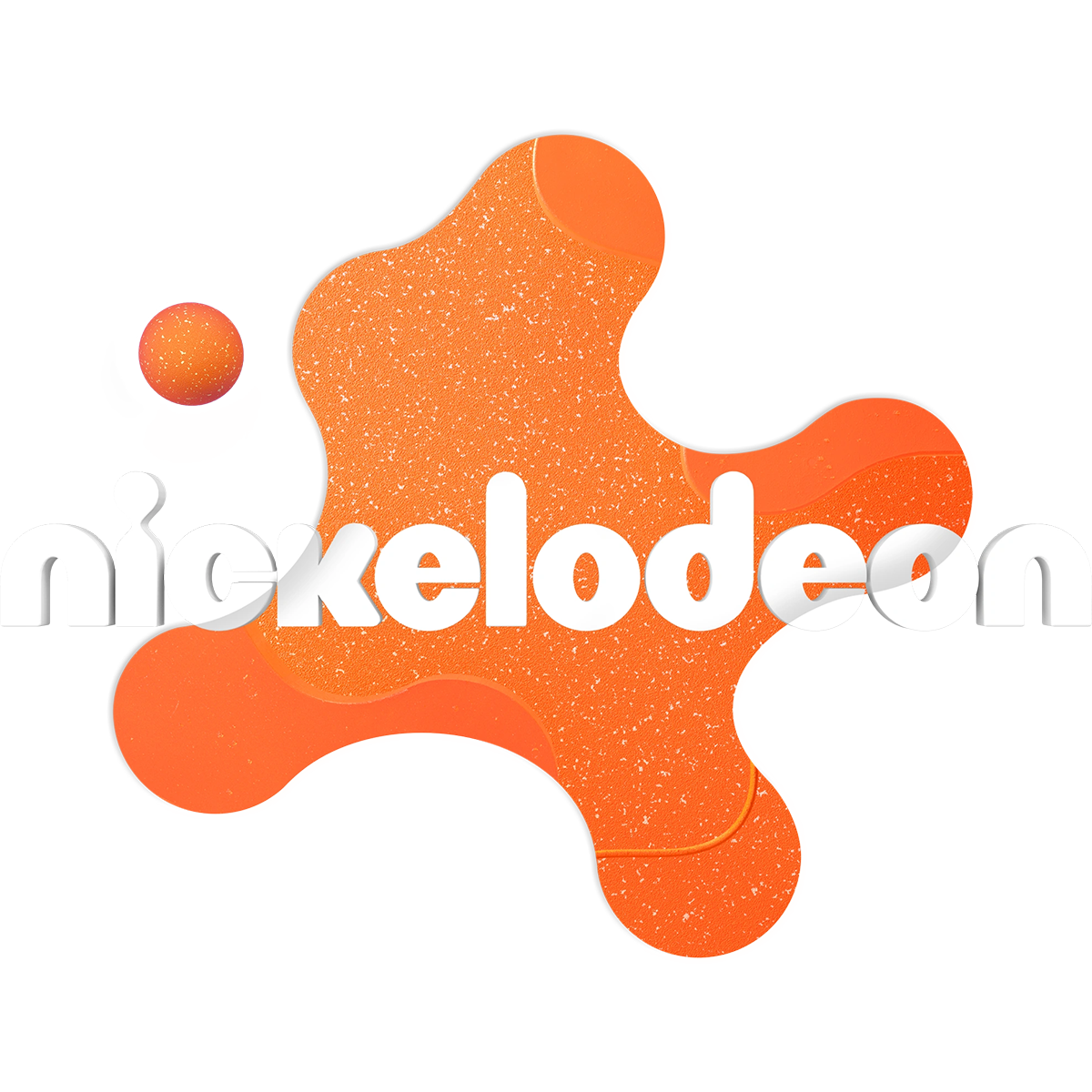 Nickelodeon logo with orange splash background and white text.