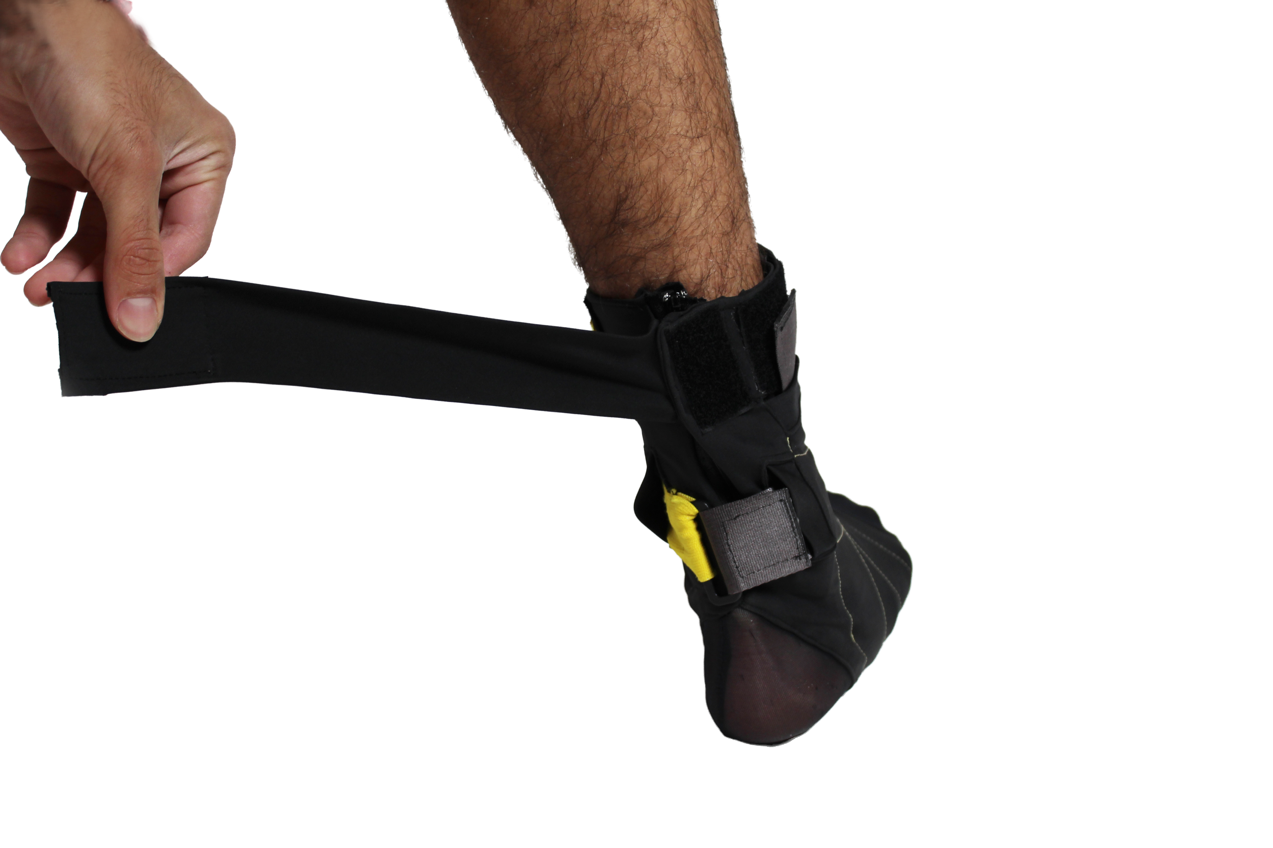 Wrapping top strap around upper ankle