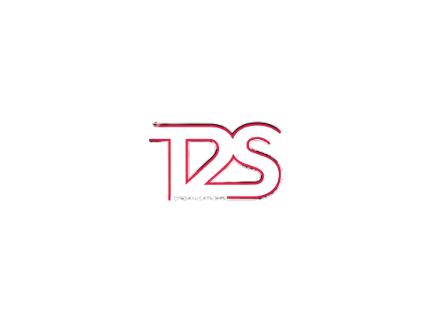 Logo de T2S avec un effet de déformation et de mouvement, en couleurs rouge, blanc et gris.