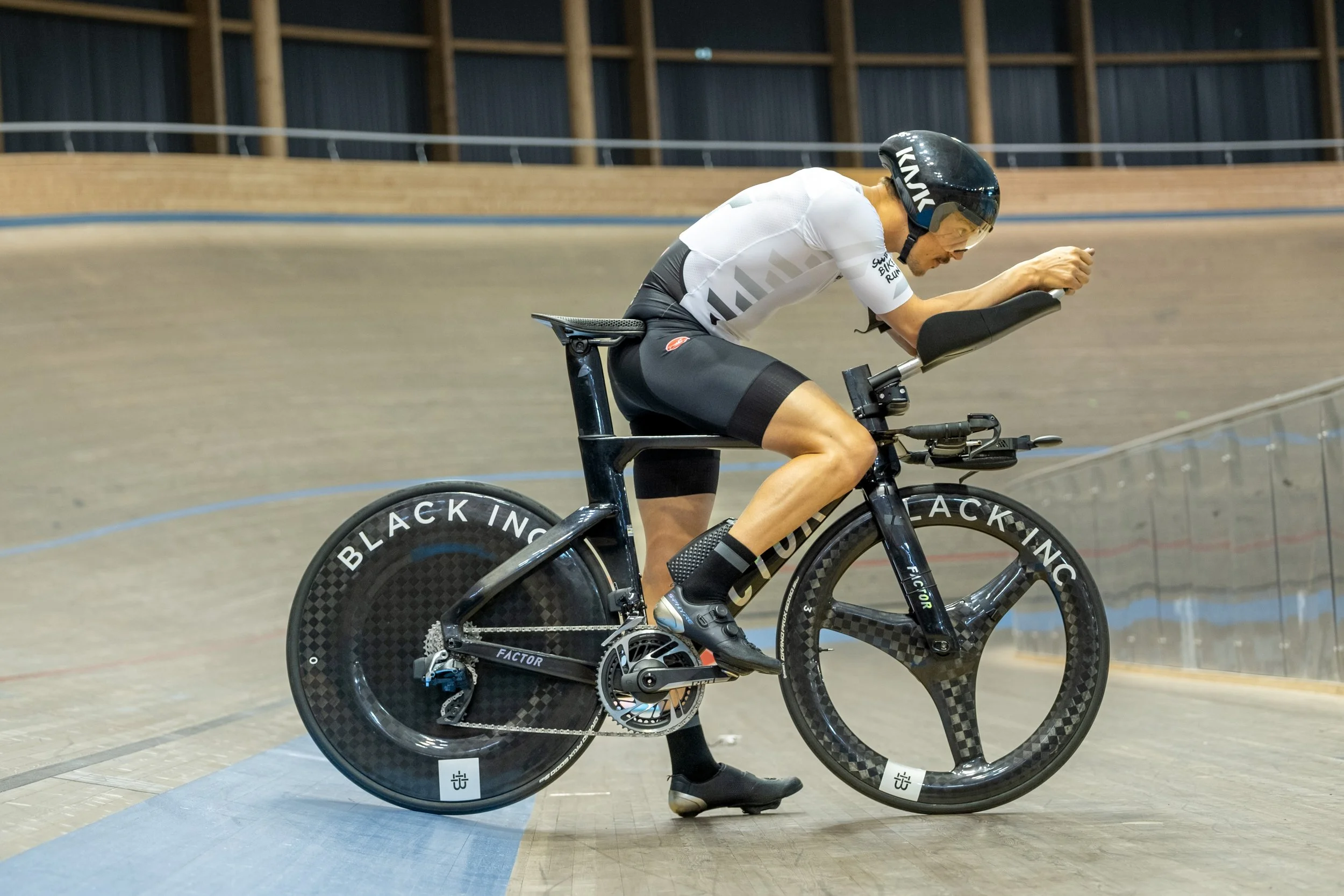 Test aérodynamique en vélodrome 