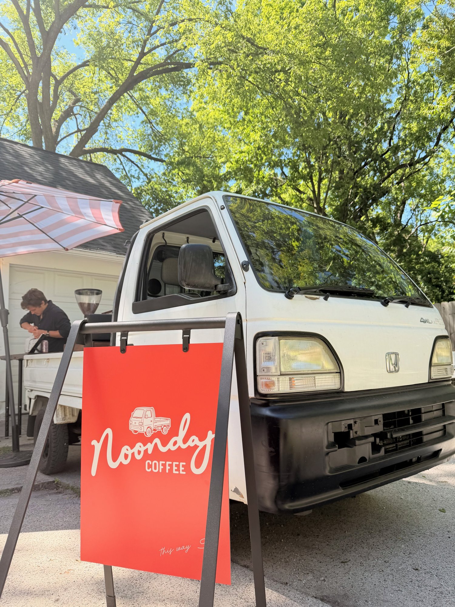Noonday Coffee mobile coffee cart and team in Grand Rapids, MI
