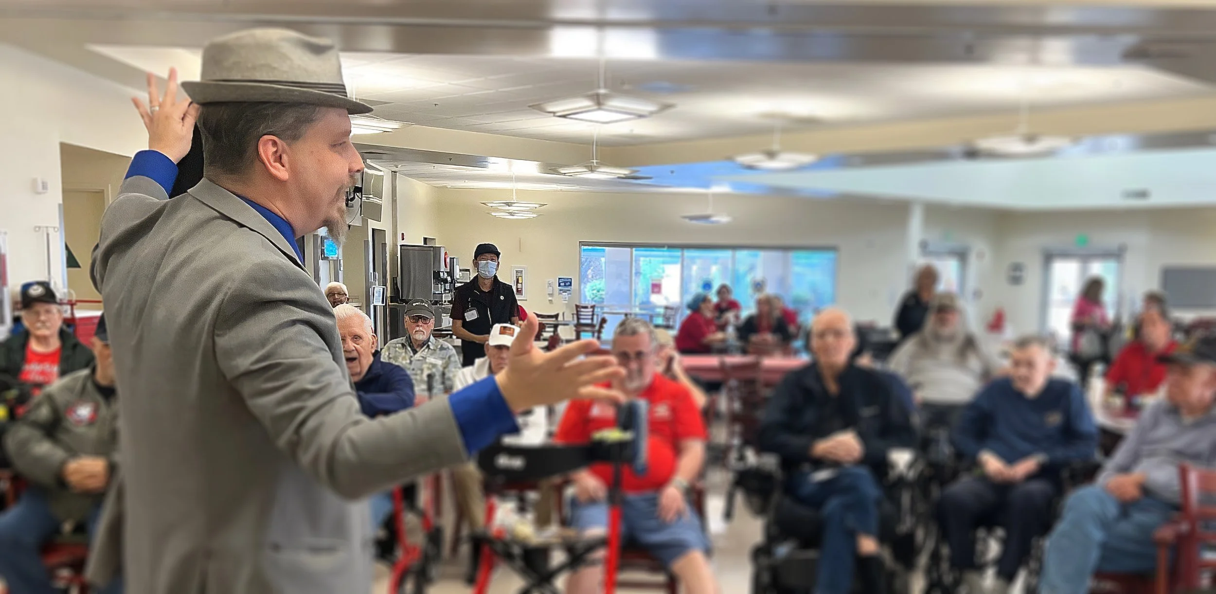 John performing at the Barstow VA home