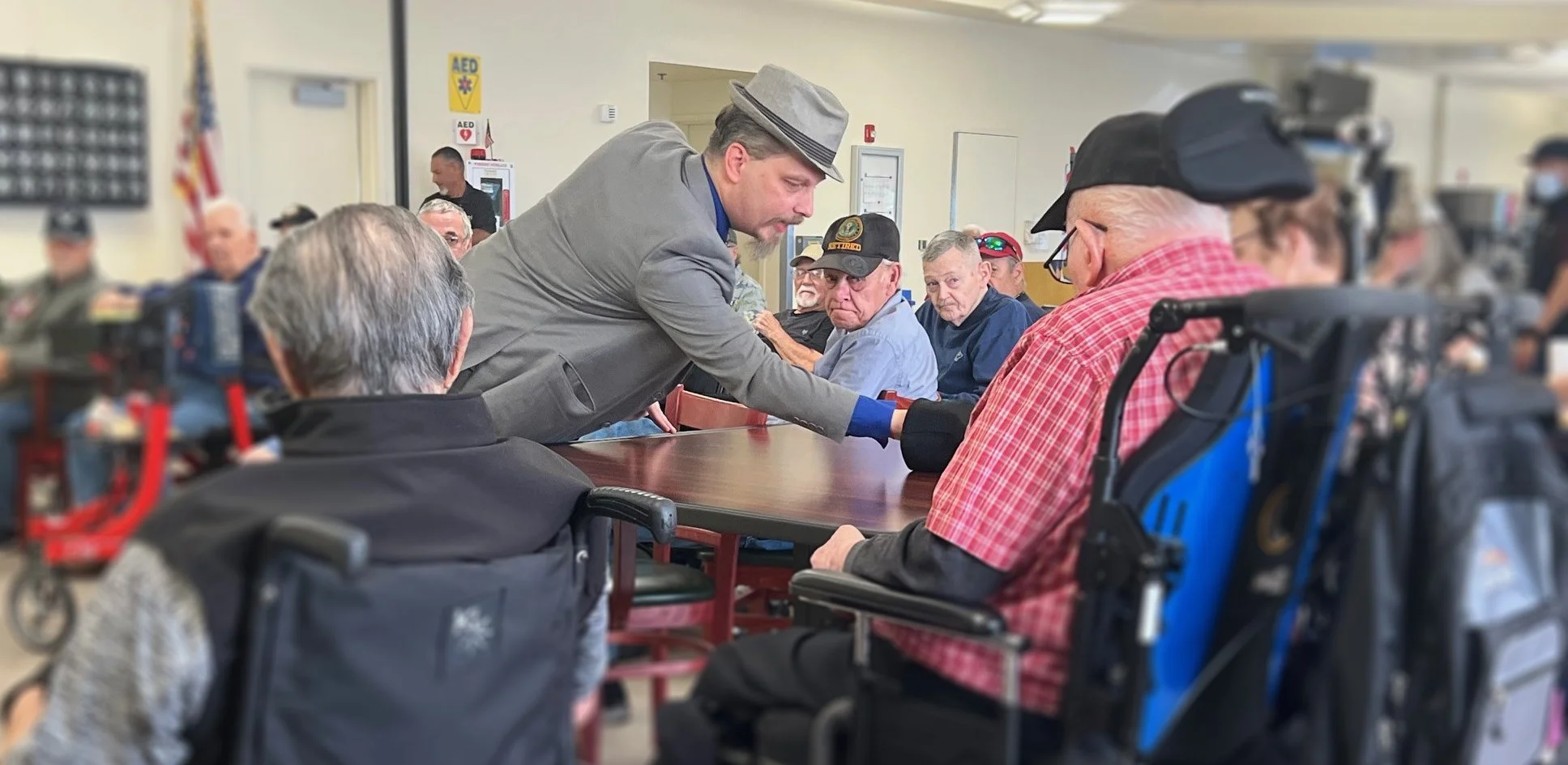 John performing at the Barstow VA home