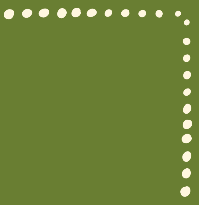 A photo of a green cloth with a border of white beads or pearls around the edges.