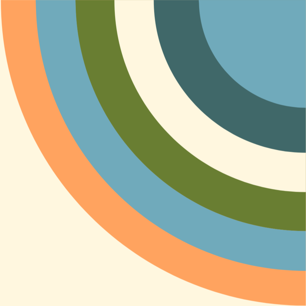 Abstract pattern with concentric arcs in blue, green, white, beige, and peach colors.