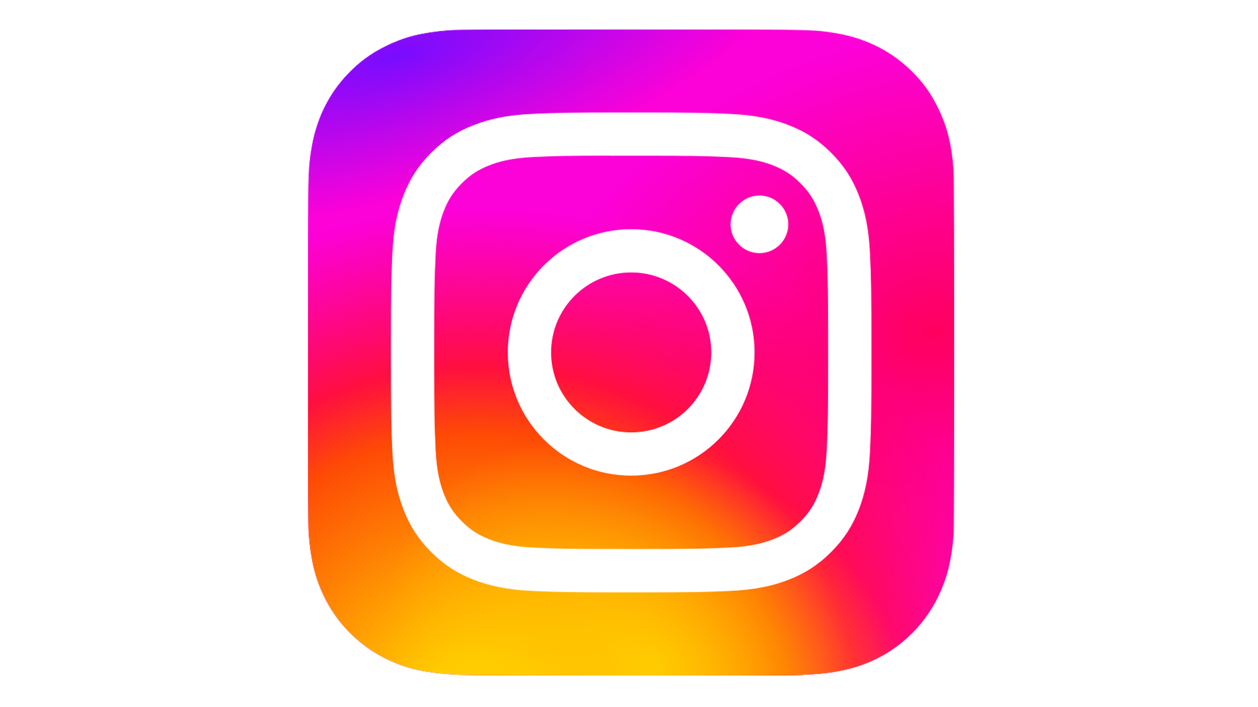 Instagram app icon with a gradient pink, purple, orange, and yellow background and a white outline of a camera in the center.