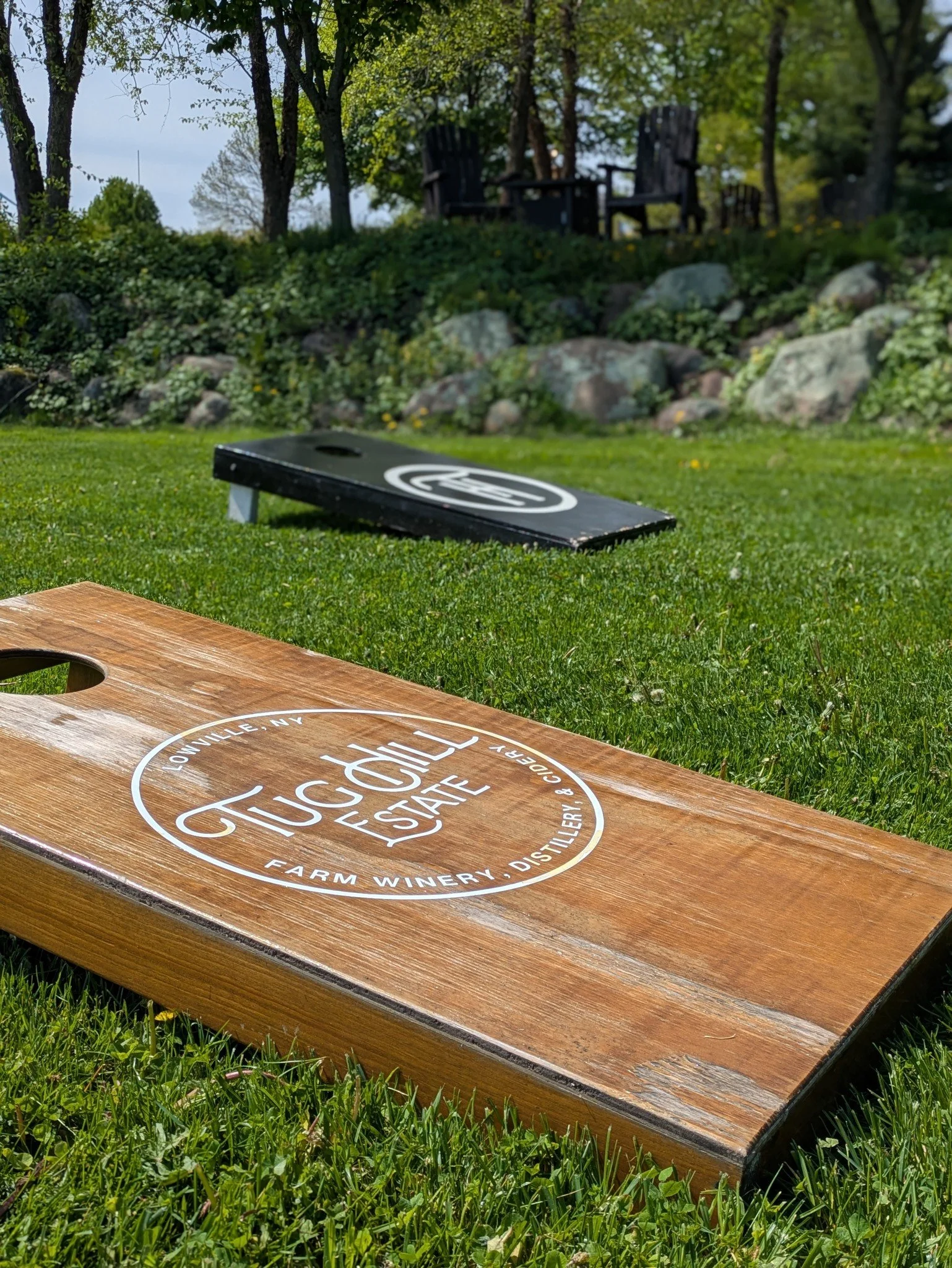 Ladies and Gentlemen it is that time of the year again at Tug Hill Estate!!!

Our Yard games are back out and ready to go for the summer season. We have the cornhole boards you know and love, as well as a new addition coming very soon that you're sur