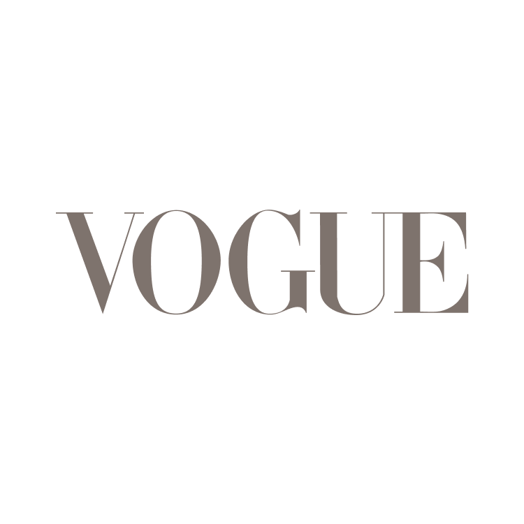 Vogue logo in black and white with stylish font.