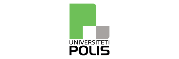 Logo of Universiti Polis featuring a green and gray geometric design with the university name.
