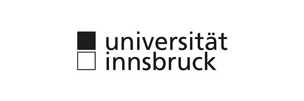 Logo with a black square and the words 'universität innsbruck' with 'universität' next to the black square and 'innsbruck' below it