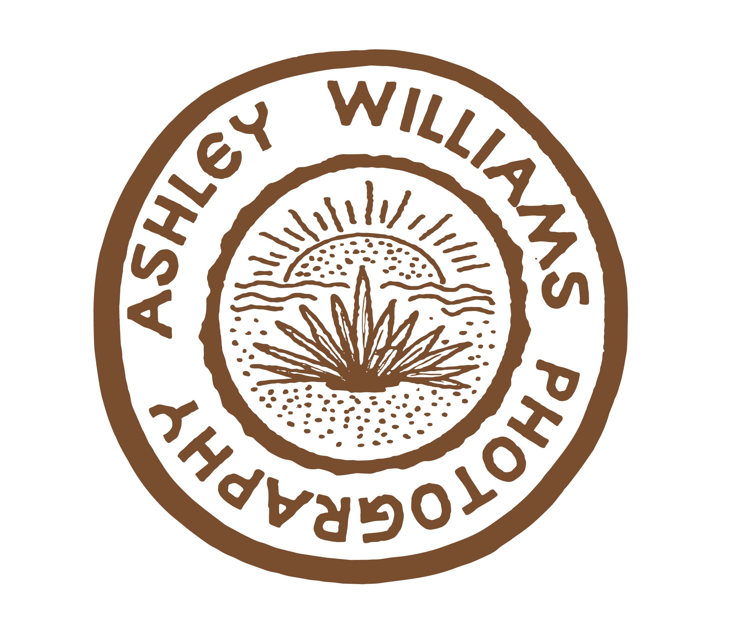 Close-up of a brown circular stamp with the word 'WILDLIFE' at the top and 'PROTECTION' at the bottom, featuring a stylized mountain and tree design in the center.