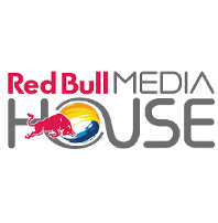 Red Bull Media House logo with red, gray, and yellow colors and a signature Red Bull bull graphic.