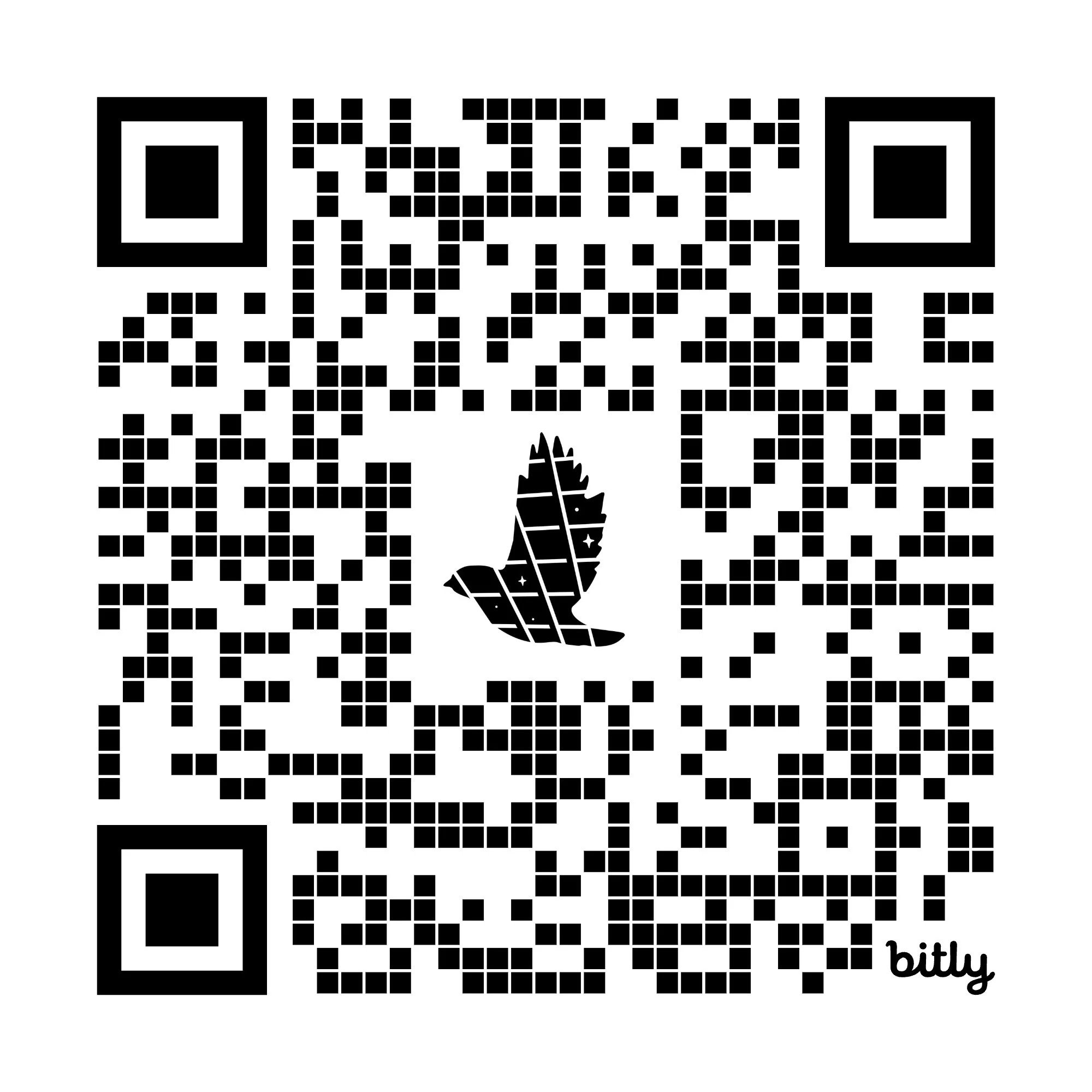 QR code with a leaf icon in the center and the word 'bitly' in the bottom right corner.