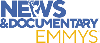 News & Documentary Emmy Awards logo with blue and gold text.