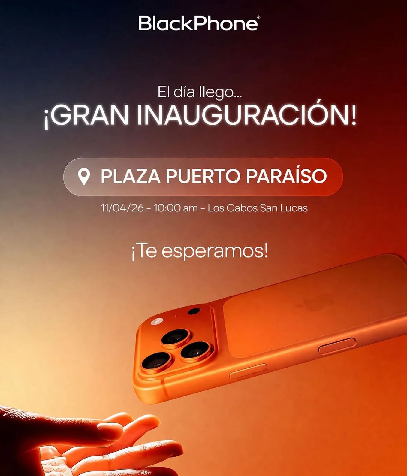 🔥 El gran d&iacute;a lleg&oacute; 🔥

Te esperamos en nuestra gran inauguraci&oacute;n en Plaza Puerto Para&iacute;so 📍

Ven a conocer todo lo nuevo que tenemos para ti en BlackPhone: iPhones, promociones especiales y muchas sorpresas m&aacute;s ✨
