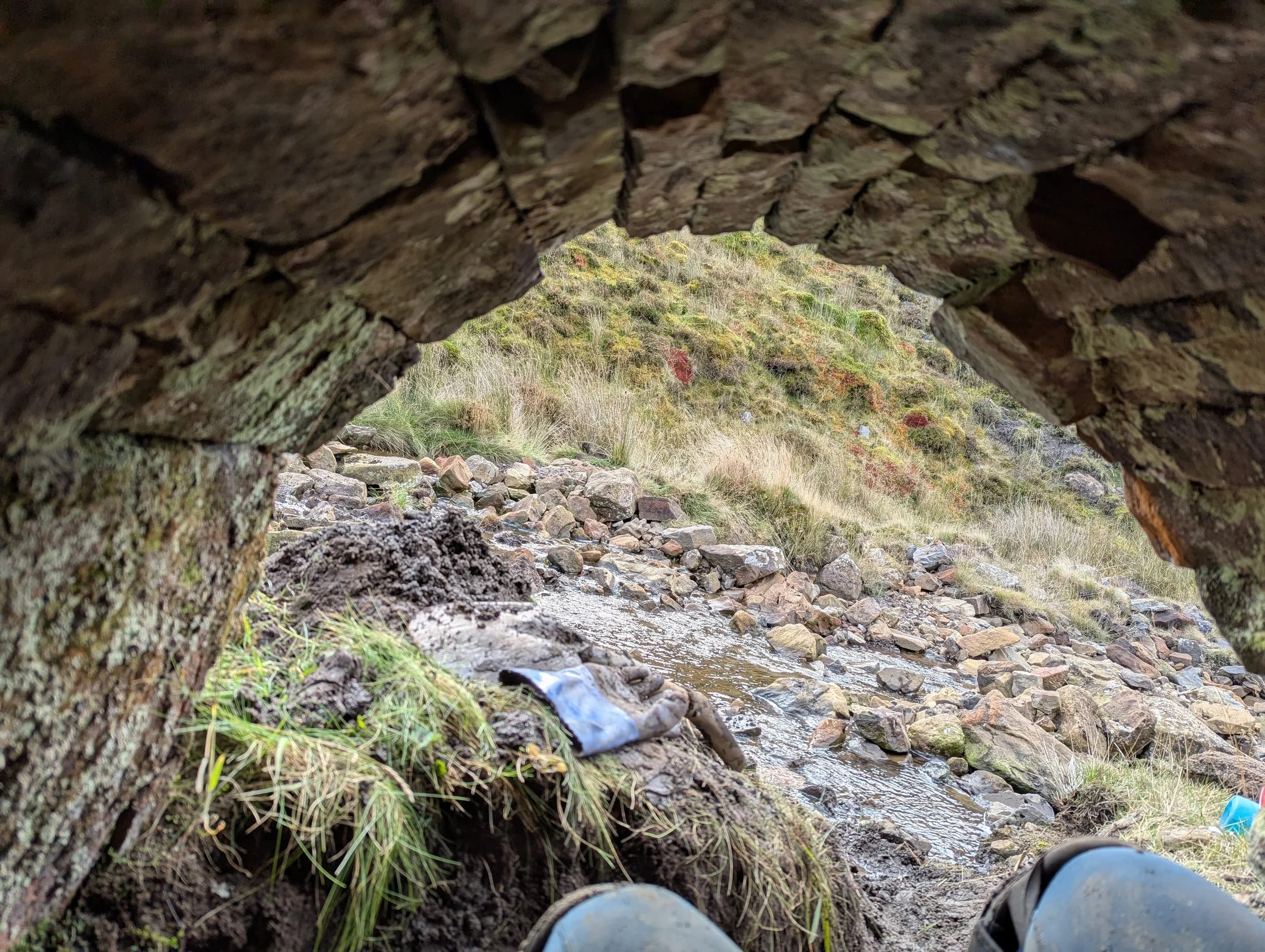 sitting in a culvert