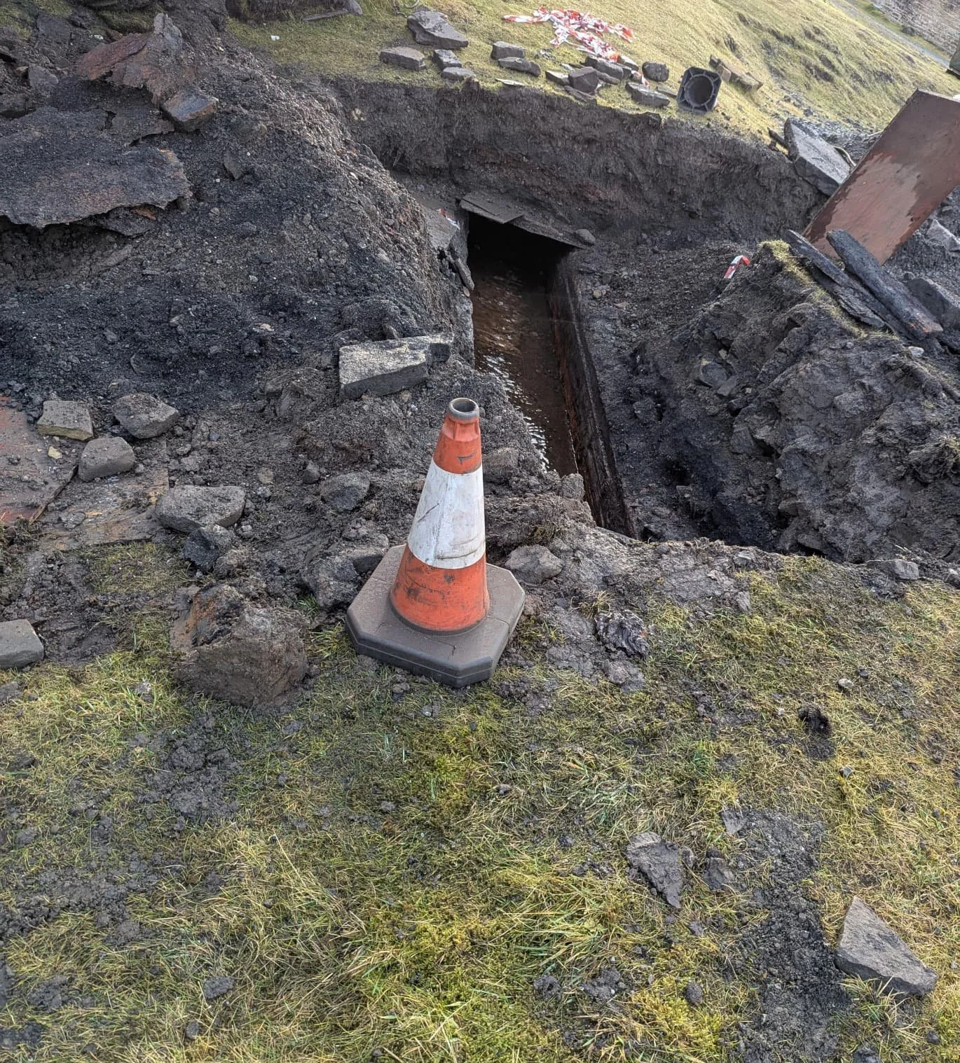 dig in ground to find issue