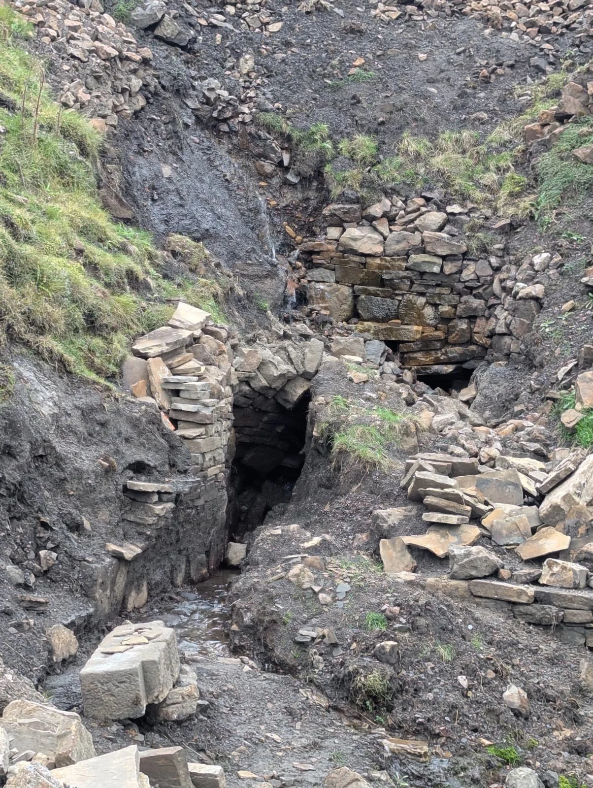 semi collapse mine level entrance