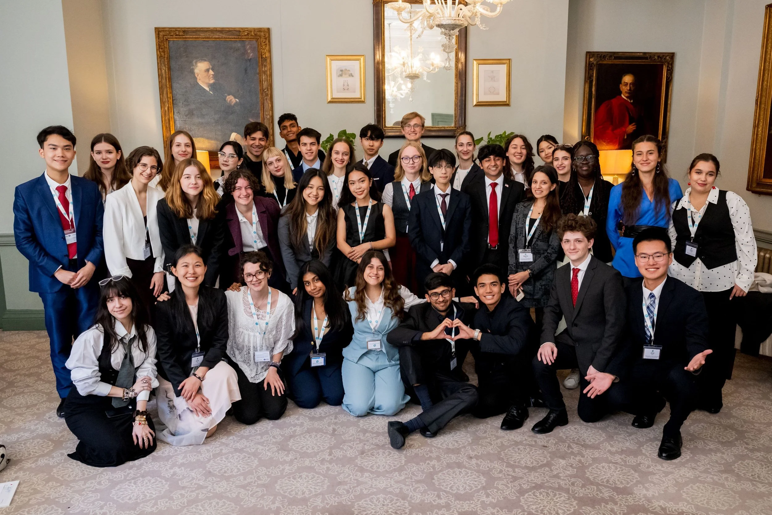 Emilija Virijević at ESU International Public Speaking Competition 2025, group photo with participants.