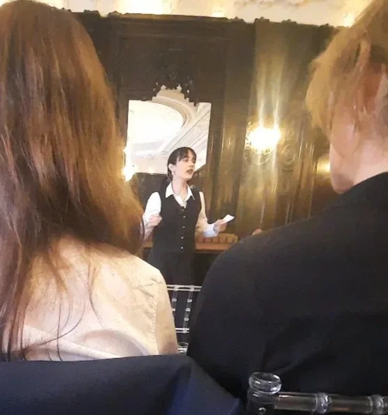 Emilija Virijević speaking at ESU event 2025.