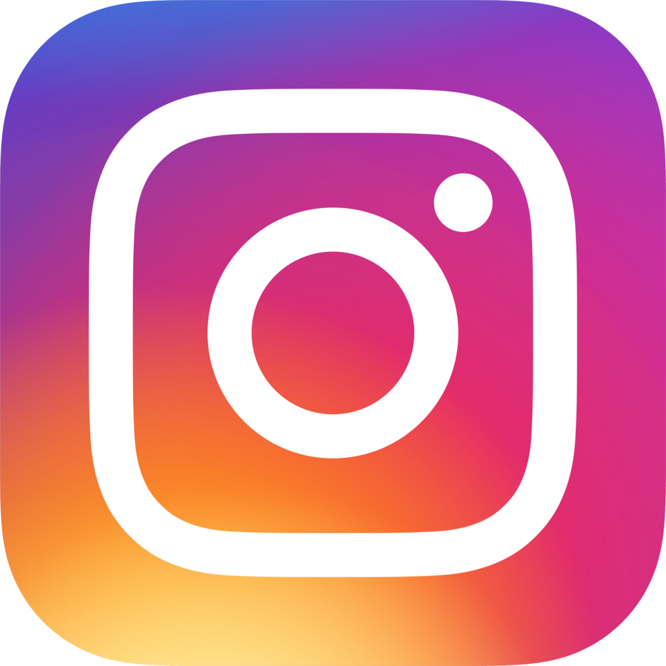 Instagram logo with a gradient background of purple, pink, orange, and yellow.